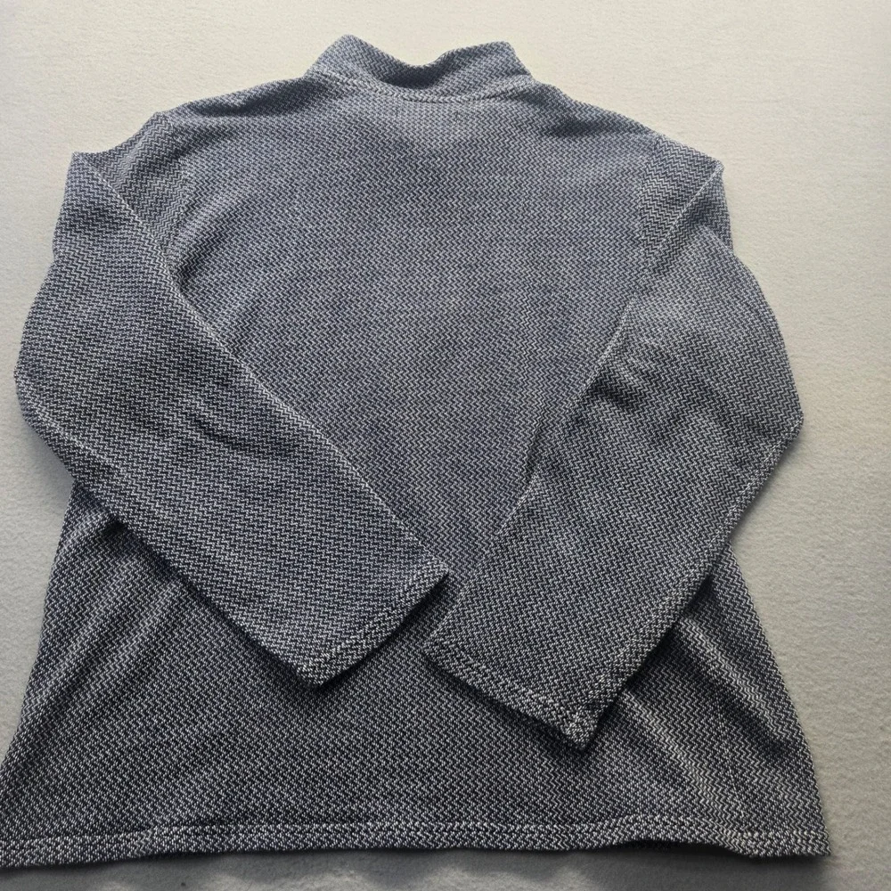 Tommy Bahama Mens XL Quarter Zip Pullover Navy White Chevron Knit Marlin‎ Logo